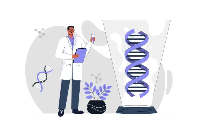 Flat Vector DNA Concept Illustration image